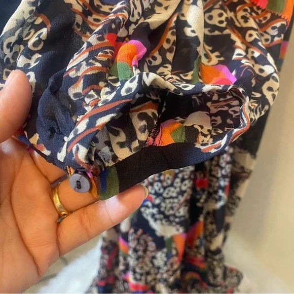 FARM Rio Leopard Toucans Vibrant Long Sleeve Maxi Dress NWT Sz L - Picture 8 of 11